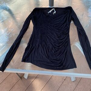 Bailey 44 black ruched tunic top. Size M. Stretchy.
